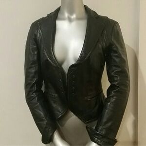 ARMANI EXCHANGE  Leather Jacket in Noir